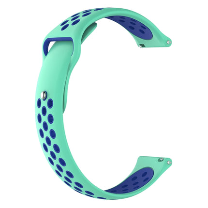 For Garmin Fenix Chronos Two-colors Replacement Wrist Strap Watchband(Teal Blue)-garmade.com