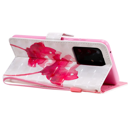 For Galaxy S20 Ultra 3D Painting Horizontal Flip Leather Case with Holder & Card Slot & Lanyard(Red Rose)-garmade.com