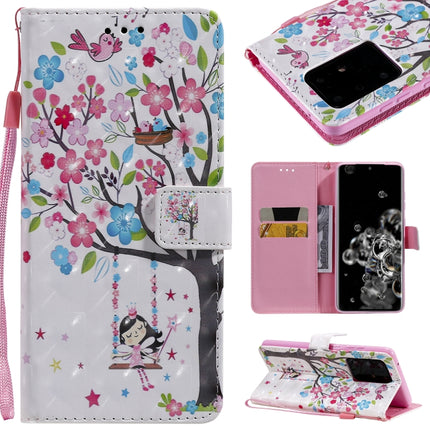 For Galaxy S20 Ultra 3D Painting Horizontal Flip Leather Case with Holder & Card Slot & Lanyard(Girl Under The Tree)-garmade.com