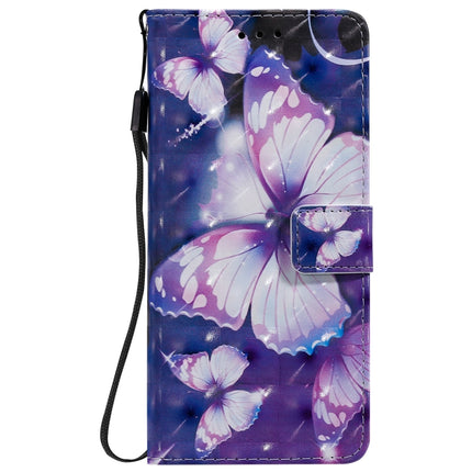 For Galaxy S20 Ultra 3D Painting Horizontal Flip Leather Case with Holder & Card Slot & Lanyard(Purple Butterflies)-garmade.com