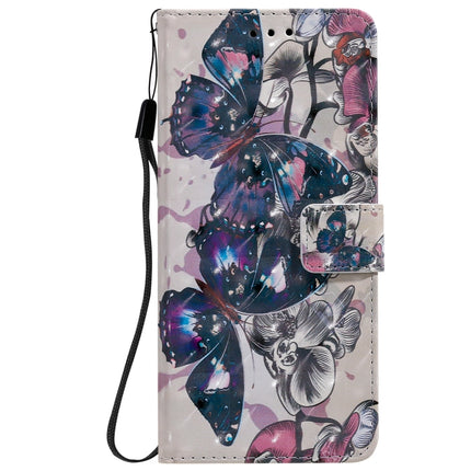 For Galaxy S20 Ultra 3D Painting Horizontal Flip Leather Case with Holder & Card Slot & Lanyard(Black Butterflies)-garmade.com