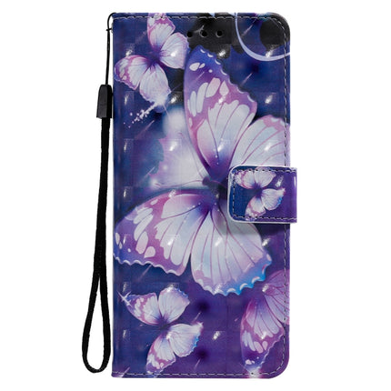 For Galaxy S20+ 3D Painting Horizontal Flip Leather Case with Holder & Card Slot & Lanyard(Purple Butterflies)-garmade.com