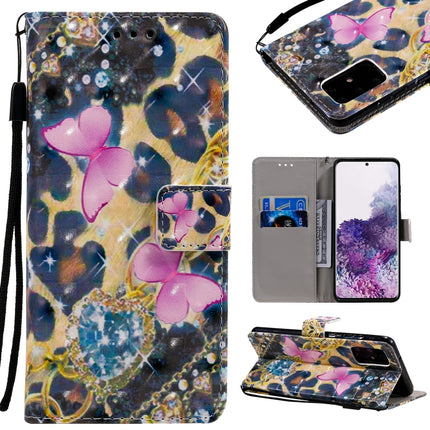 For Galaxy S20+ 3D Painting Horizontal Flip Leather Case with Holder & Card Slot & Lanyard(Pink Butterflies)-garmade.com