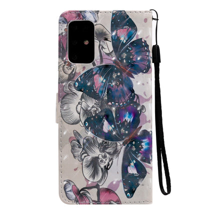 For Galaxy S20+ 3D Painting Horizontal Flip Leather Case with Holder & Card Slot & Lanyard(Black Butterflies)-garmade.com