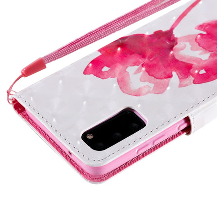 For Galaxy S20 3D Painting Horizontal Flip Leather Case with Holder & Card Slot & Lanyard(Red Rose)-garmade.com