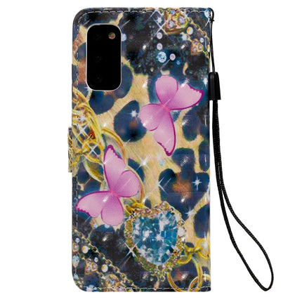 For Galaxy S20 3D Painting Horizontal Flip Leather Case with Holder & Card Slot & Lanyard(Pink Butterflies)-garmade.com