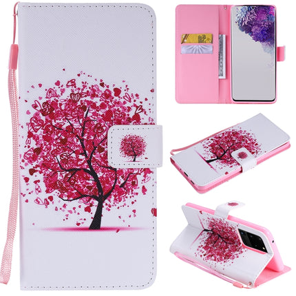 For Galaxy S20 Ultra Painting Horizontal Flip Leather Case with Holder & Card Slot & Lanyard(Colorful Tree)-garmade.com