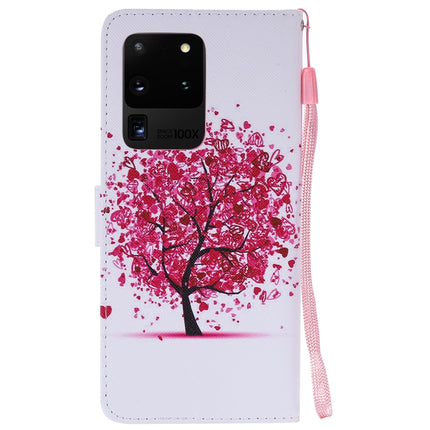 For Galaxy S20 Ultra Painting Horizontal Flip Leather Case with Holder & Card Slot & Lanyard(Colorful Tree)-garmade.com