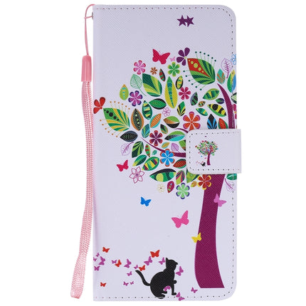 For Galaxy S20 Ultra Painting Horizontal Flip Leather Case with Holder & Card Slot & Lanyard(Cat and Tree)-garmade.com