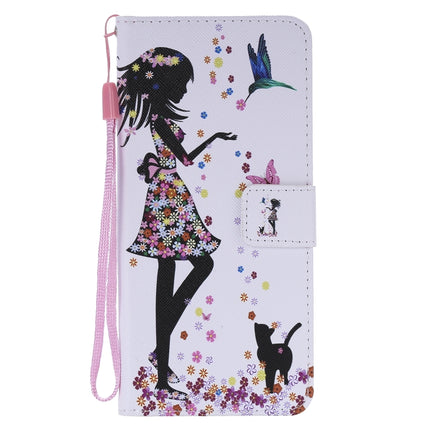 For Galaxy S20+ Painting Horizontal Flip Leather Case with Holder & Card Slot & Lanyard(Woman and Cat)-garmade.com