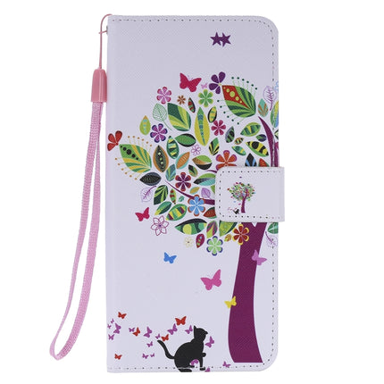 For Galaxy S20+ Painting Horizontal Flip Leather Case with Holder & Card Slot & Lanyard(Cat and Tree)-garmade.com