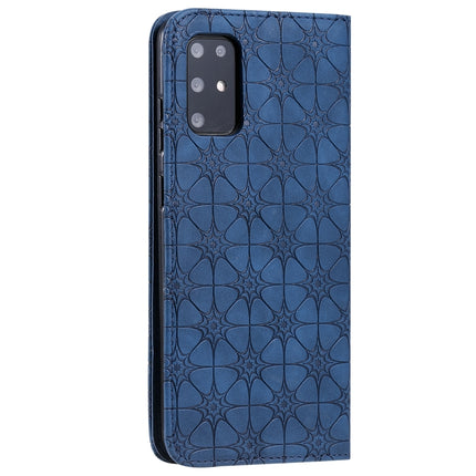 For Galaxy S20 Plus Lucky Flowers Embossing Pattern Magnetic Horizontal Flip Leather Case with Holder & Card Slots(Dark Blue)-garmade.com