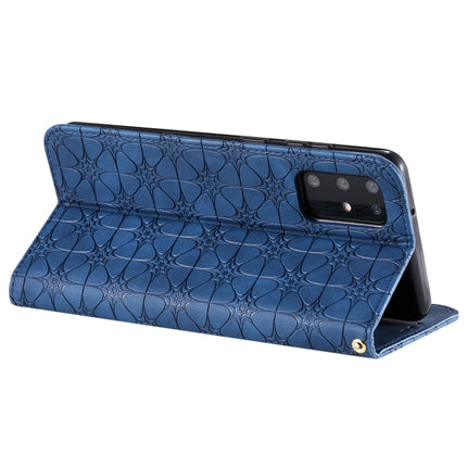 For Galaxy S20 Plus Lucky Flowers Embossing Pattern Magnetic Horizontal Flip Leather Case with Holder & Card Slots(Dark Blue)-garmade.com
