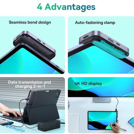 Baseus WKWJ000113 6 in 1 USB-C / Type-C to USB3.0+HDMI+USB-C / Type-C+3.5mm+SD/TF HUB Adapter(Space Grey)-garmade.com