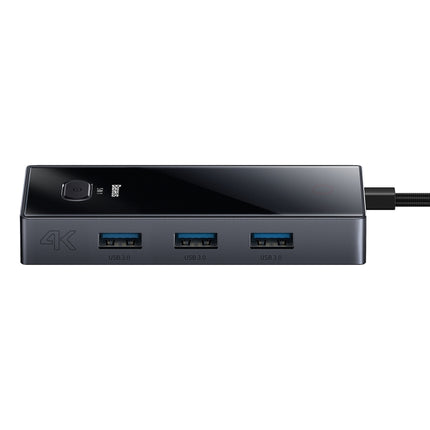 Baseus WKYY030113 5 in 1 USB-C / Type-C to USB3.0x3+HDMI+PD HUB Adapter(Space Grey)-garmade.com