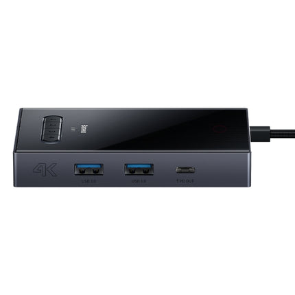 Baseus WKYY030413 8 in 1 USB-C / Type-C to HDMIx2+DP8K+VGA+USB3.0x2+USB-C / Type-C+PD HUB Adapter(Space Grey)-garmade.com