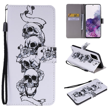 For Galaxy S20+ Painting Horizontal Flip Leather Case with Holder & Card Slot & Lanyard(Skull Bone)-garmade.com