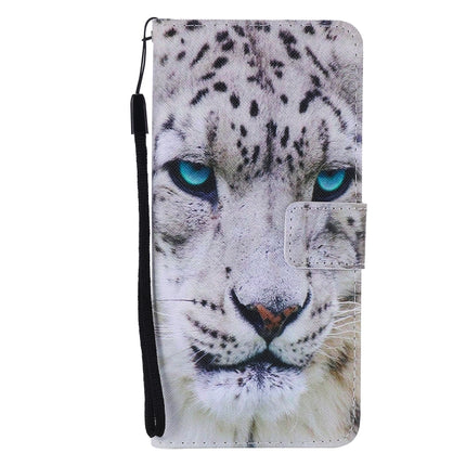 For Galaxy S20+ Painting Horizontal Flip Leather Case with Holder & Card Slot & Lanyard(White Leopard)-garmade.com