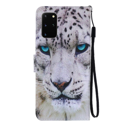 For Galaxy S20+ Painting Horizontal Flip Leather Case with Holder & Card Slot & Lanyard(White Leopard)-garmade.com