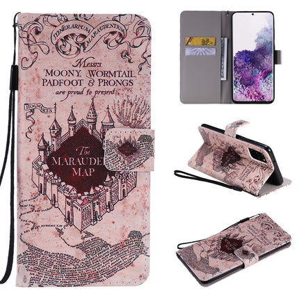 For Galaxy S20+ Painting Horizontal Flip Leather Case with Holder & Card Slot & Lanyard(Castle)-garmade.com