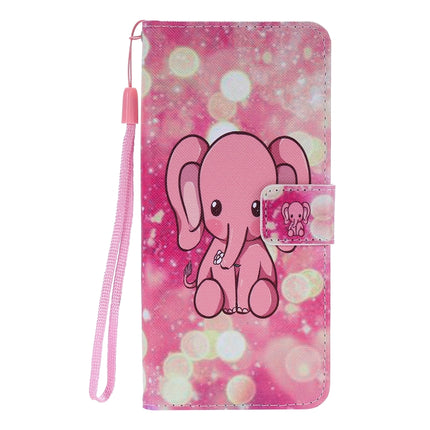 For Galaxy S20+ Painting Horizontal Flip Leather Case with Holder & Card Slot & Lanyard(Pink Elephant)-garmade.com