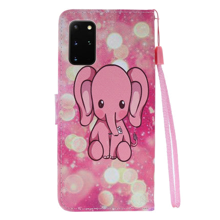 For Galaxy S20+ Painting Horizontal Flip Leather Case with Holder & Card Slot & Lanyard(Pink Elephant)-garmade.com