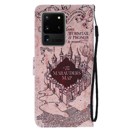 For Galaxy S20 Ultra Painting Horizontal Flip Leather Case with Holder & Card Slot & Lanyard(Castle)-garmade.com