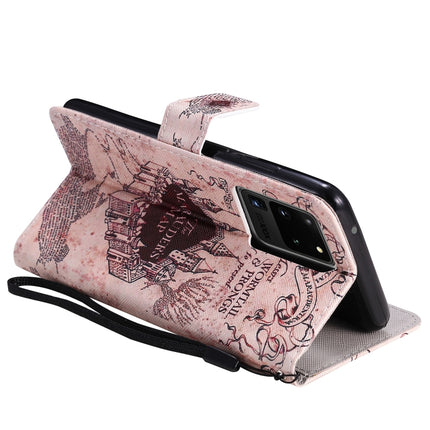 For Galaxy S20 Ultra Painting Horizontal Flip Leather Case with Holder & Card Slot & Lanyard(Castle)-garmade.com