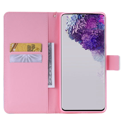 For Galaxy S20 Ultra Painting Horizontal Flip Leather Case with Holder & Card Slot & Lanyard(Pink Elephant)-garmade.com