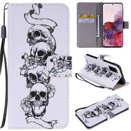 For Galaxy S20 Painting Horizontal Flip Leather Case with Holder & Card Slot & Lanyard(Skull Bone)-garmade.com