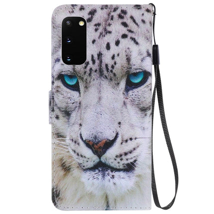 For Galaxy S20 Painting Horizontal Flip Leather Case with Holder & Card Slot & Lanyard(White Leopard)-garmade.com