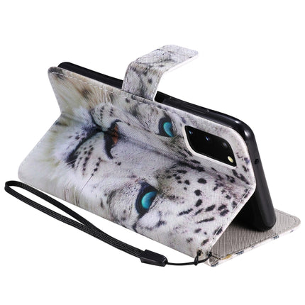 For Galaxy S20 Painting Horizontal Flip Leather Case with Holder & Card Slot & Lanyard(White Leopard)-garmade.com