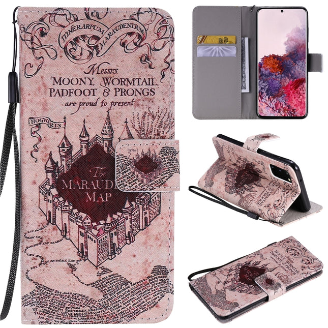 For Galaxy S20 Painting Horizontal Flip Leather Case with Holder & Card Slot & Lanyard(Castle)-garmade.com