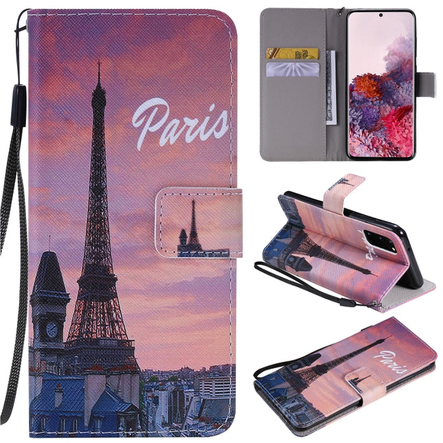For Galaxy S20 Painting Horizontal Flip Leather Case with Holder & Card Slot & Lanyard(Eiffel Tower)-garmade.com