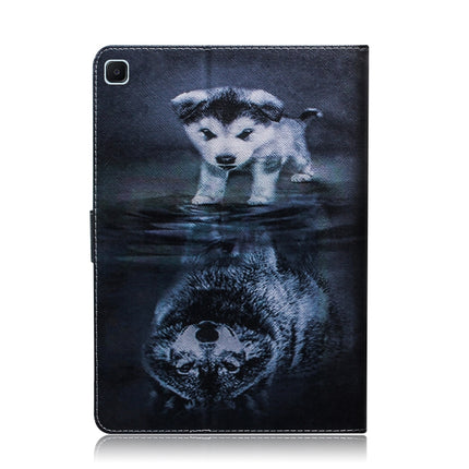 For Galaxy Tab S6 Lite P610 / P615 Colored Drawing Horizontal Flip Leather Case with Holder & Card Slot & Wallet(Wolf and Dog)-garmade.com