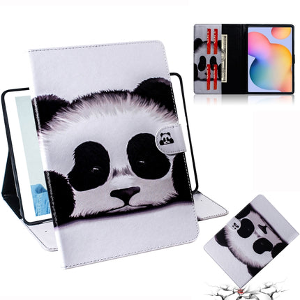 For Galaxy Tab S6 Lite P610 / P615 Colored Drawing Horizontal Flip Leather Case with Holder & Card Slot & Wallet(Panda)-garmade.com