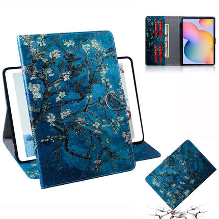 For Galaxy Tab S6 Lite P610 / P615 Colored Drawing Horizontal Flip Leather Case with Holder & Card Slot & Wallet(Apricot Blossom)-garmade.com