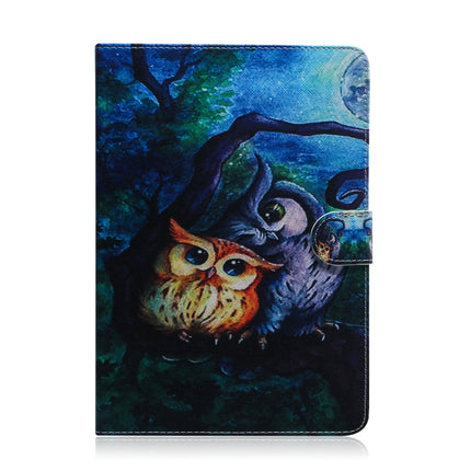 For Galaxy Tab S6 Lite P610 / P615 Colored Drawing Horizontal Flip Leather Case with Holder & Card Slot & Wallet(Oil Owl)-garmade.com