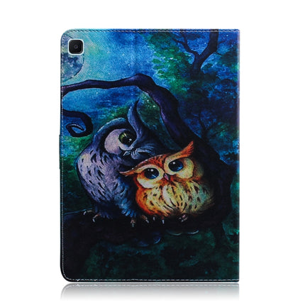 For Galaxy Tab S6 Lite P610 / P615 Colored Drawing Horizontal Flip Leather Case with Holder & Card Slot & Wallet(Oil Owl)-garmade.com