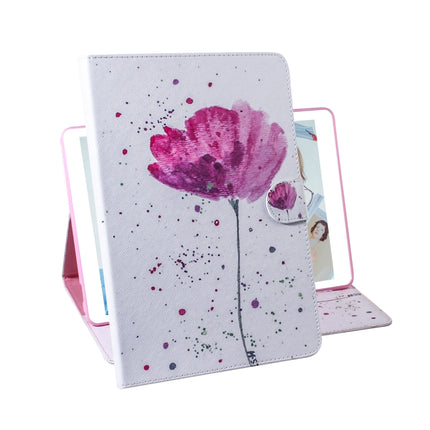 For Galaxy Tab S6 Lite P610 / P615 Colored Drawing Horizontal Flip Leather Case with Holder & Card Slot & Wallet(Purple Orchids)-garmade.com