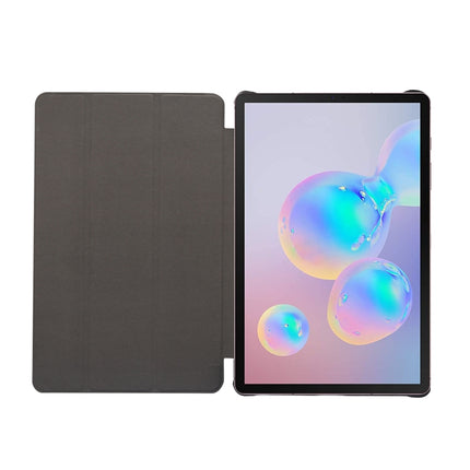 For Galaxy Tab S6 Lite P610 / P615 Marble Texture Horizontal Flip Leather Case, with Three-folding Holder & Sleep / Wake-up Function(Blue)-garmade.com
