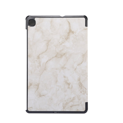 For Galaxy Tab S6 Lite P610 / P615 Marble Texture Horizontal Flip Leather Case, with Three-folding Holder & Sleep / Wake-up Function(Grey)-garmade.com