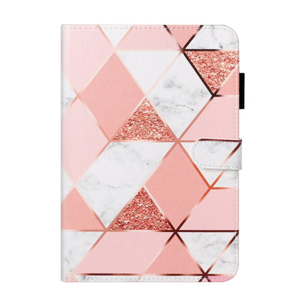 For iPad 10.2 Cross Texture Painted Horizontal Leather Case with Sleep / Wake-up Function & Card Slot & Holder & Wallet(Pink Marble)-garmade.com