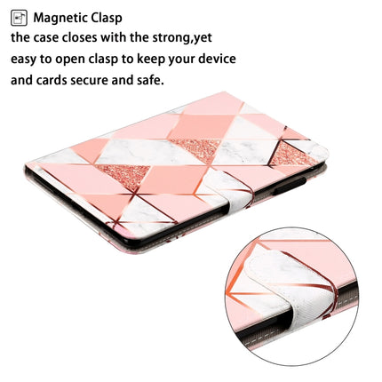 For iPad 10.2 Cross Texture Painted Horizontal Leather Case with Sleep / Wake-up Function & Card Slot & Holder & Wallet(Pink Marble)-garmade.com