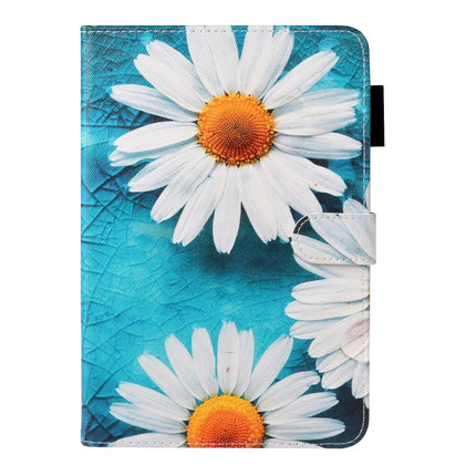 For iPad 10.2 Cross Texture Painted Horizontal Leather Case with Sleep / Wake-up Function & Card Slot & Holder & Wallet(Chrysanthemum)-garmade.com