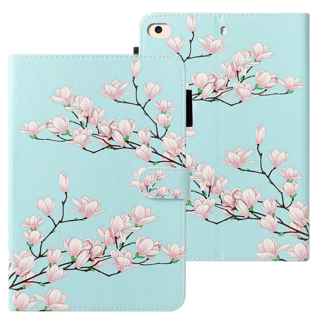 For iPad Mini / 5 / 4 / 3 / 2 Cross Texture Painted Horizontal Leather Case with Sleep / Wake-up Function & Card Slot & Holder & Wallet(Magnolia)-garmade.com