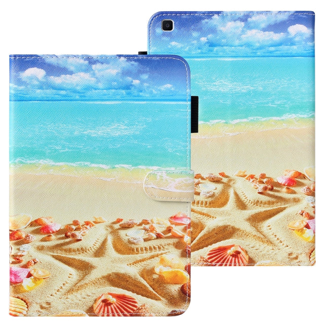 For Galaxy Tab A 8.0 (2019) T290 Cross Texture Painted Horizontal Leather Case with Sleep / Wake-up Function & Card Slot & Holder & Wallet(Pentagram)-garmade.com