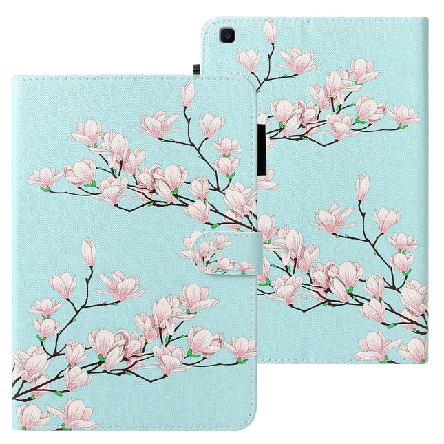 For Galaxy Tab A 8.0 (2019) T290 Cross Texture Painted Horizontal Leather Case with Sleep / Wake-up Function & Card Slot & Holder & Wallet(Magnolia)-garmade.com