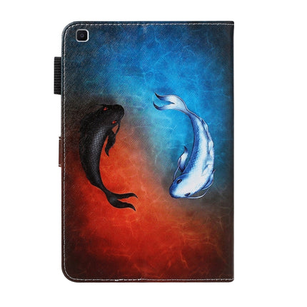 For Galaxy Tab A 8.0 (2019) T290 Cross Texture Painted Horizontal Leather Case with Sleep / Wake-up Function & Card Slot & Holder & Wallet(Fish)-garmade.com