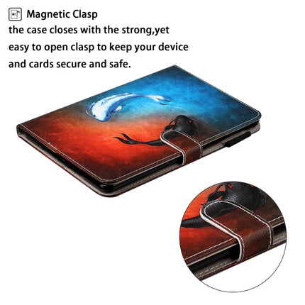For Galaxy Tab A 8.0 (2019) T290 Cross Texture Painted Horizontal Leather Case with Sleep / Wake-up Function & Card Slot & Holder & Wallet(Fish)-garmade.com